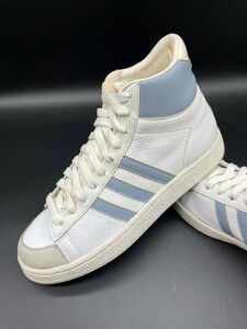 衝撃プライス！『フリーク待望モデル！』【adida アディダス/ジャバー ハイ】高級レザースニーカー！白青灰/jp23.5cm！12.23