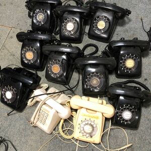 昭和レトロ　ダイヤル式　黒電話 601-A2 CL電話機　まとめ　大量 11台　日本電信電話株式会社 