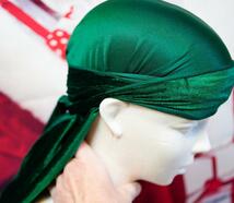 ゾロ バンダナ 帽子 ワンピース コスプレ ベロア 緑 110cm【残5のみ】_画像4