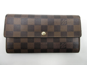 k70618-ap [送料650円]中古◇LOUIS VUITTON ルイヴィトン ポルトフォイユ・サラ ダミエ N61734 長財布 ロングウォレット [170-231230]