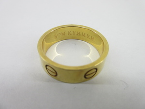 d80296-ap [送料280円]中古◇Cartier カルティエ K18 Au750 ビス 刻印有 リング 指輪 サイズ14～15号 イエローゴールド [171-231230]