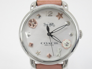 s60575-ap [送料950円]ジャンク◇COACH コーチ クォーツ CA97.14.1406 フラワー スター レディース 腕時計 [158-231231]