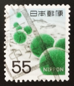 chkt171　使用済み切手　動植物国宝図案切手　まりも　ローラー印　東京中央