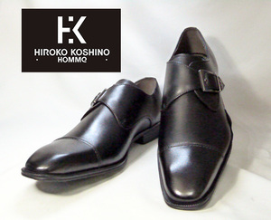 【新品】☆ヒロコ コシノ HIROKO KOSHINO☆メンズ モンクストラップ ドレスシューズHR1003 黒 26.0cmEEE \18700を