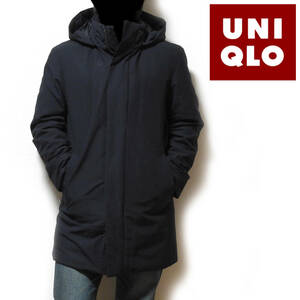 ■UNIQLO■美品 ユニクロ メンズ ハイブリッドダウンコート Sサイズ ブラック■