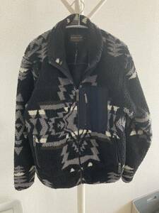 ペンドルトン PENDLETON × nano universeネイティヴ柄 フリース ジャケット ボア ジップ ブラック 黒 柄 JACKET sサイズ