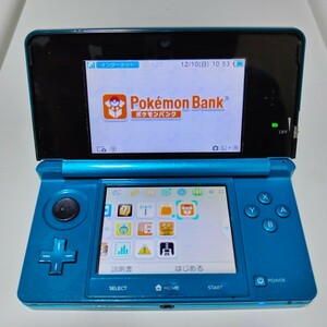 3DS SDカード 8GB ポケモンバンク ポケムーバー有 中古品 動作確認済み アクアブルー バッテリーOK 