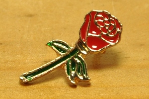 USA インポート Pins Badge ピンズ ピンバッジ ラペルピン 画鋲 レッド ローズ バラ 赤いバラ 薔薇 花 フラワー アメリカ 151-SS