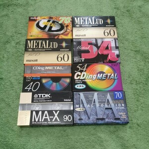 カセットテープ 8本 TDK MA-X 90G MA-70A CDM-40A CDM-54G SONY ソニー C-54CDX4D maxell M-UD 60(F) MUD-70M メタル METAL 