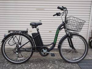 【ジャンク品】直接引取のみ　GREEN BIKE　フル電動自転車　モペット　アクセル付き　26インチ※キー、充電器無し　動作未確認