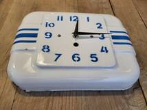 フランス アンティーク 　ノーブランド　白とブルーのさわやかな掛け時計　マリン調　可愛いオブジェ　ショップデイスプレイ_画像5