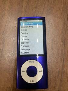 【中古品】　Apple　iPod　nano　第5世代　16GB　動作確認済み　パープル　デジタルオーディオプレーヤー　本体　バッテリー　微妙