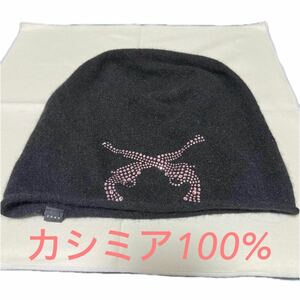 roar ビーニー カシミア100% ピンク スワロフスキー ニットキャップ キャップ