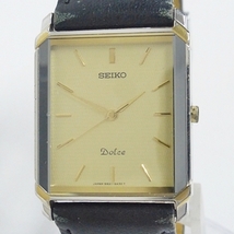 10 30-585098-25 [Y] SEIKO セイコー Dolce ドルチェ 5S21-5A20 クオーツ レディース 腕時計 スクエア型 名30_画像1