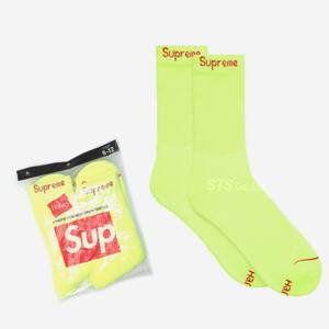 Supreme/Hanes Crew Socks (4 pack) 蛍光イエロー シュプリーム/ヘインズ クルーソックス（4枚セット）2023SS