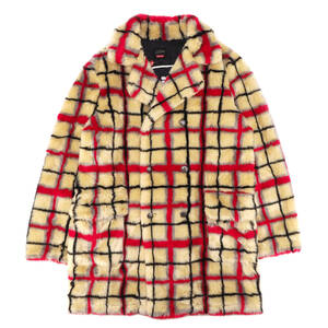 Supreme/Jean Paul Gaultier Double Breasted Plaid Faux Fur Coat 白S ジャンポール ゴルチエ ダブル ブレステッド プラッド ファーコート