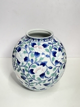 ● コレクター必見 MAEBATA 庫山窯 花瓶 花器 花入 生花 陶器製 高さ約27cm 華道具 置物 飾り tk326_画像1