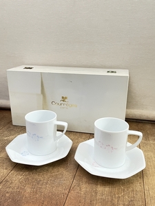 ● コレクター必見 未使用 Noritake ノリタケ クレージュ カップ&ソーサー ペア 2客 花柄 茶器 洋食器 おしゃれ かわいい 希少 元箱 tk488