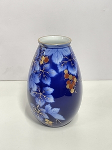 ● コレクター必見 深川製 花瓶 花器 花入 華道具 金彩 高さ約20cm 陶器製 置物 飾り コレクション tk703