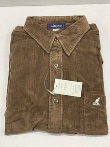 * unused goods KANGOL Kangol men's corduroy long sleeve shirt tops L Brown winter man fashion Th1207*22