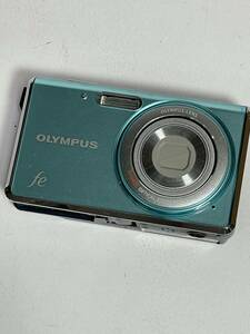 ★OLYMPUS FE-4020 オリンパス デジカメ コンパクト カメラ ライトブルー ジャンク 部品取り コレクション W1213●12