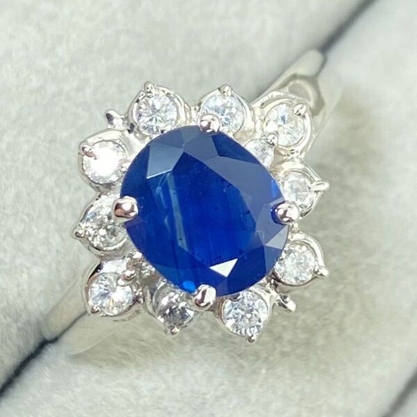 【13-10】サファイア ダイヤモンド リング S1.34ct D0.3ct