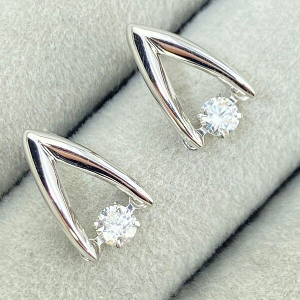 【13-57】ダイヤモンド パール ピアス D0.2ct(2way)
