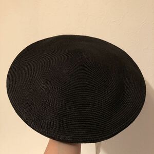 (k) 新品未使用 KIJIMA TAKAYUKI キジマタカユキ ベレー帽 帽子 ペーパー サイズフリー FREE 黒 ブラック 
