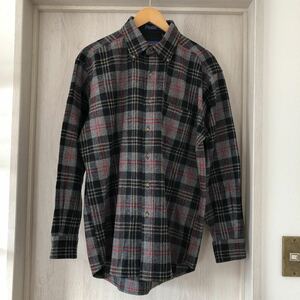 (k) PENDLETON ペンドルトン FIRE SIDE SHIRT サイズM グレー 長袖 ボタンダウン シャツ メンズ ウール