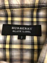 美品　BURBERRY BLACK LABEL 銀糸　長袖シャツ　チェック柄　裾ロゴ刺繍　2 バーバリー　ブラックレーベル_画像7