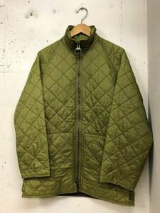 Barbour バブアー 英国製　3ワラント　キルティング ジャケット S ナイロン　FLYWEIGT JACKET グリーン　スタンドカラー　ジップアップ 