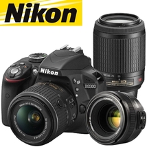 ニコン Nikon D3300 トリプルレンズセット カメラ レンズ 一眼レフ 中古_画像1
