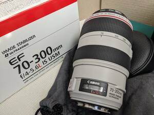 ■CANON 白レンズ　EF70-300mm F4-5.6L IS USM レンズプロテクター　社外白フード付き■