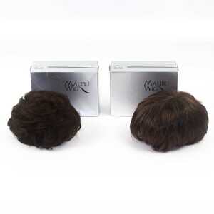 【中古】 MALIBU WIG マリブウィッグ 女性用 ヘアピース 部分ウィッグ ポイント付け毛 ブラウン 箱付 2点セット #18203