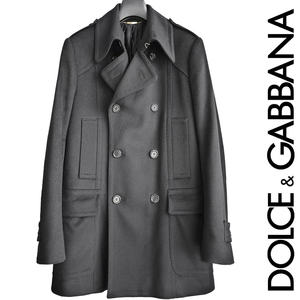 正規品 最高級ドルチェ＆ガッバーナ Dolce & Gabbana カシミア×ウール ダブルブレステッドコート ジャケット ライダースブルゾン D＆G