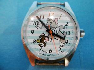  that time thing * Tom . Jerry / hand winding wristwatch / metal case /JAPAN/ former times Showa Retro * there is defect 