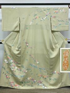 Art hand Auction Kiyosomekyo, mit Unterschrift, Ueno Izumi, Ueno Machiko, handbemalte Yuzen, formeller Kimono mit Blumenmotiv, pure Seide, K201, Damen-Kimono, Kimono, Besuchskleidung, Fertig