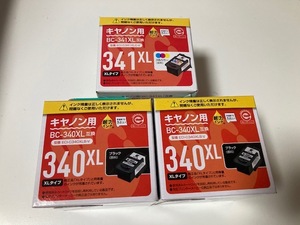 エコリカ　リサイクルインク　ECI-C340XLB-V　2個　ECI-C341XLC-V　1個　(純正型番　BC-340XL　BC-341XL　リサイクル　互換)　計3個セット