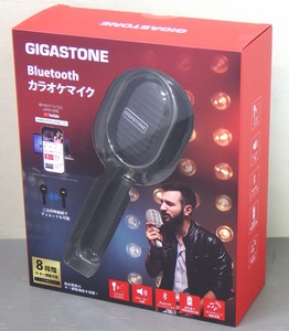 展示美品 ギガストーン スピーカー内蔵 Bluetooth カラオケ マイク KMH-9550B ブラック スマホ向け ボイスチェンジ機能 GIGASTONE