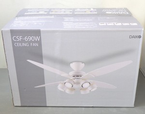 新品開封品 DAIKO LED シーリング ファン ライト CSF-690W リモコン付 LEDユニットフラットランプ 電球色 6灯 4枚羽根 インテリア ファン