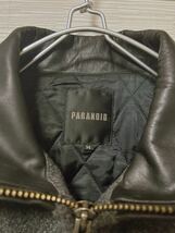 paranoid レザー ツイード 切り替え ジャケット ライダースジャケット 革 牛革 革ジャン _画像4