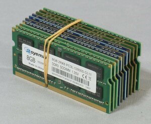 B37655 O-11377 PC3L-12800 DDR3Lメモリー 8GB 10枚セット ノートPC用 ジャンク