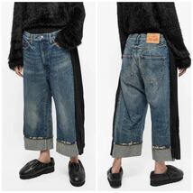 21AW JUNYA WATANABE x Levi’s プリーツ デニム パンツ XSサイズ 再構築 ドッキング comme des garcons sacai_画像9