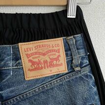 21AW JUNYA WATANABE x Levi’s プリーツ デニム パンツ XSサイズ 再構築 ドッキング comme des garcons sacai_画像6