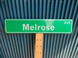 アメリカ ストリートサイン Melrose AVE レプリカサインプレート USA LA カリフォルニア 通り名 住所表記 標識