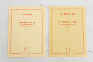 【楽譜２冊】ブローウェル：シンプル・エチュード第1巻（No.1 ～5）・第2巻（No.6 ～10）■Leo Brouwer