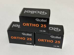 Rollei ORTHO 25 135-36 モノクロフィルム 白黒 3本セット ローライ 26