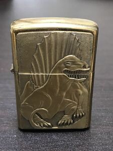 1円〜1円〜激安スタート ZIPPO/ジッポー Barrett Smythe Collection 恐竜 メタルプレート貼り ブラス 93年製 着火未確認 