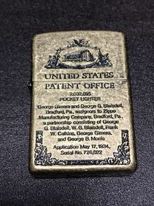 1円〜激安スタート ZIPPO ジッポー UNITED STATES PATENT OFFICE 着火未確認 完全ノーチェック