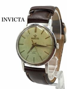 ◆美品◆超高級◆INVICTA◆インビクタ◆ブランド◆ブラウン◆腕時計◆小物◆21石◆レザー◆ステンレス◆140321◆メンズ◆ジャンク◆YP025